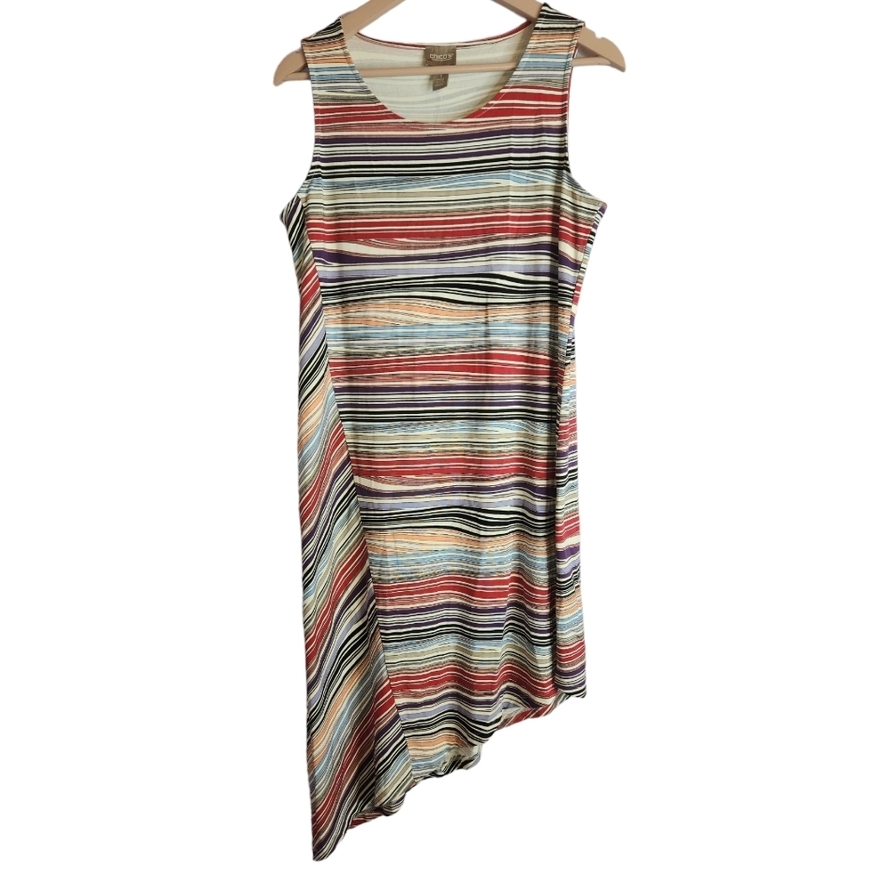 CHICO’S Striped Sleeveless Dress, size 8